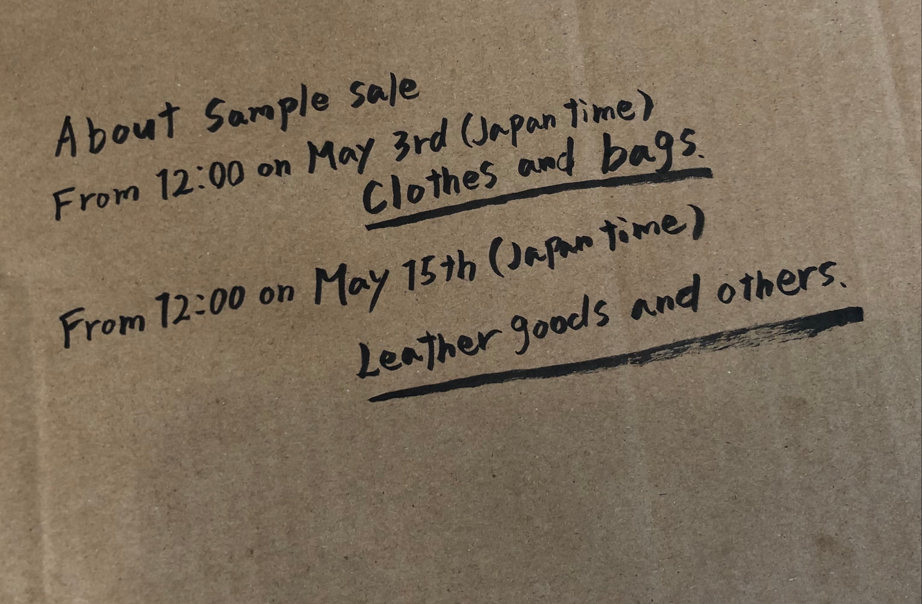 About sample sale!