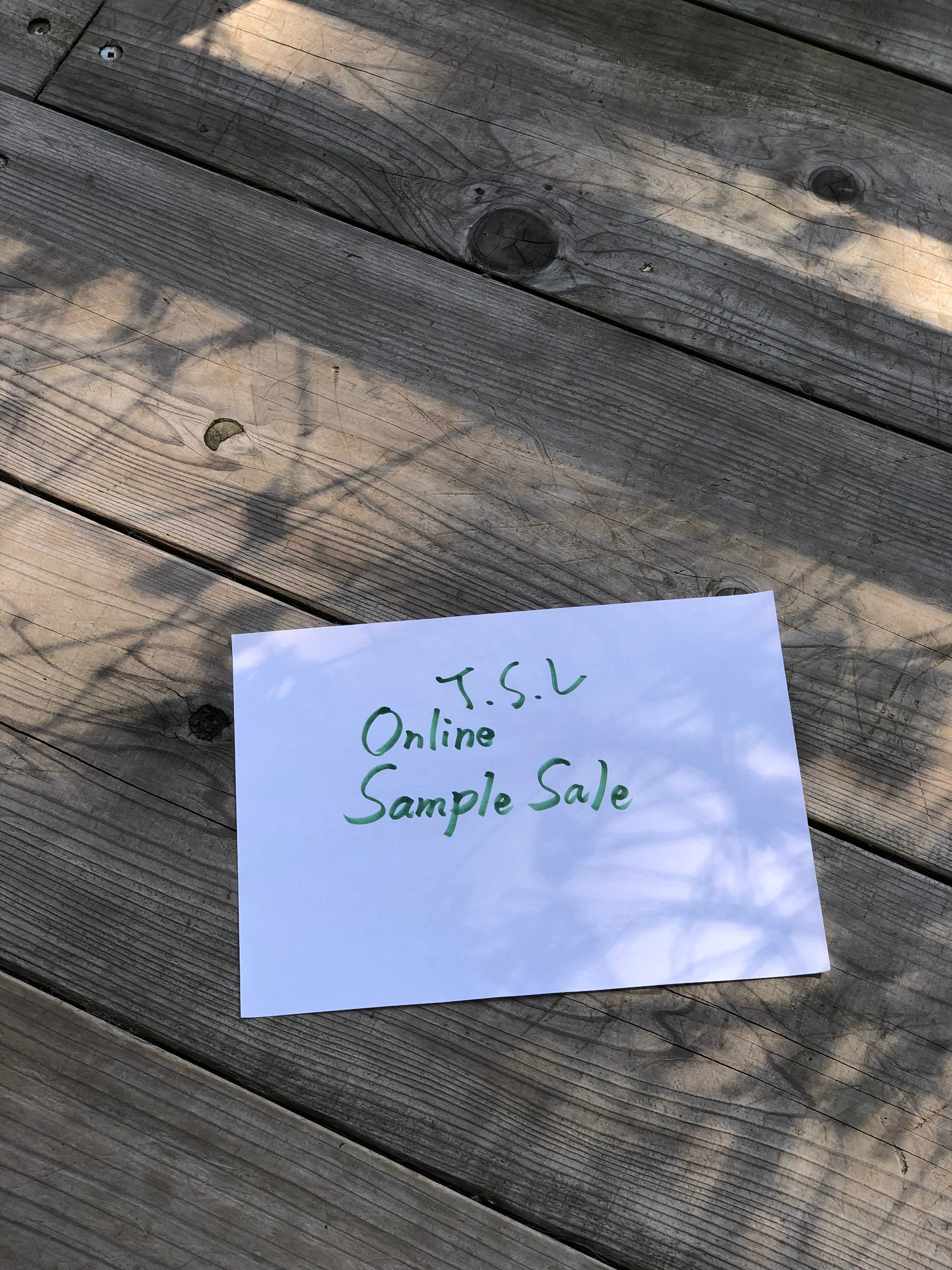 Notice of Online Sample Sale