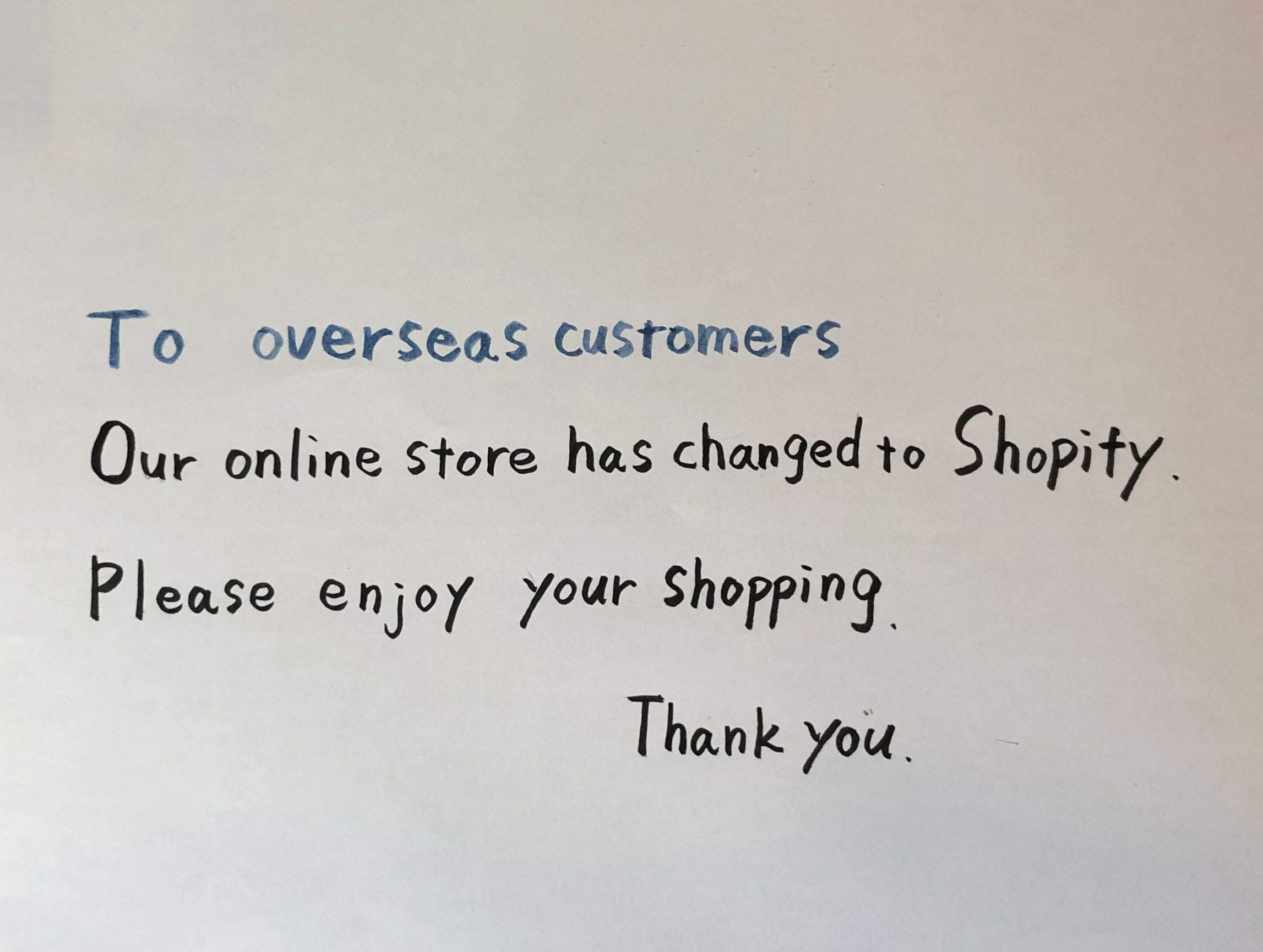 To overseas Customers