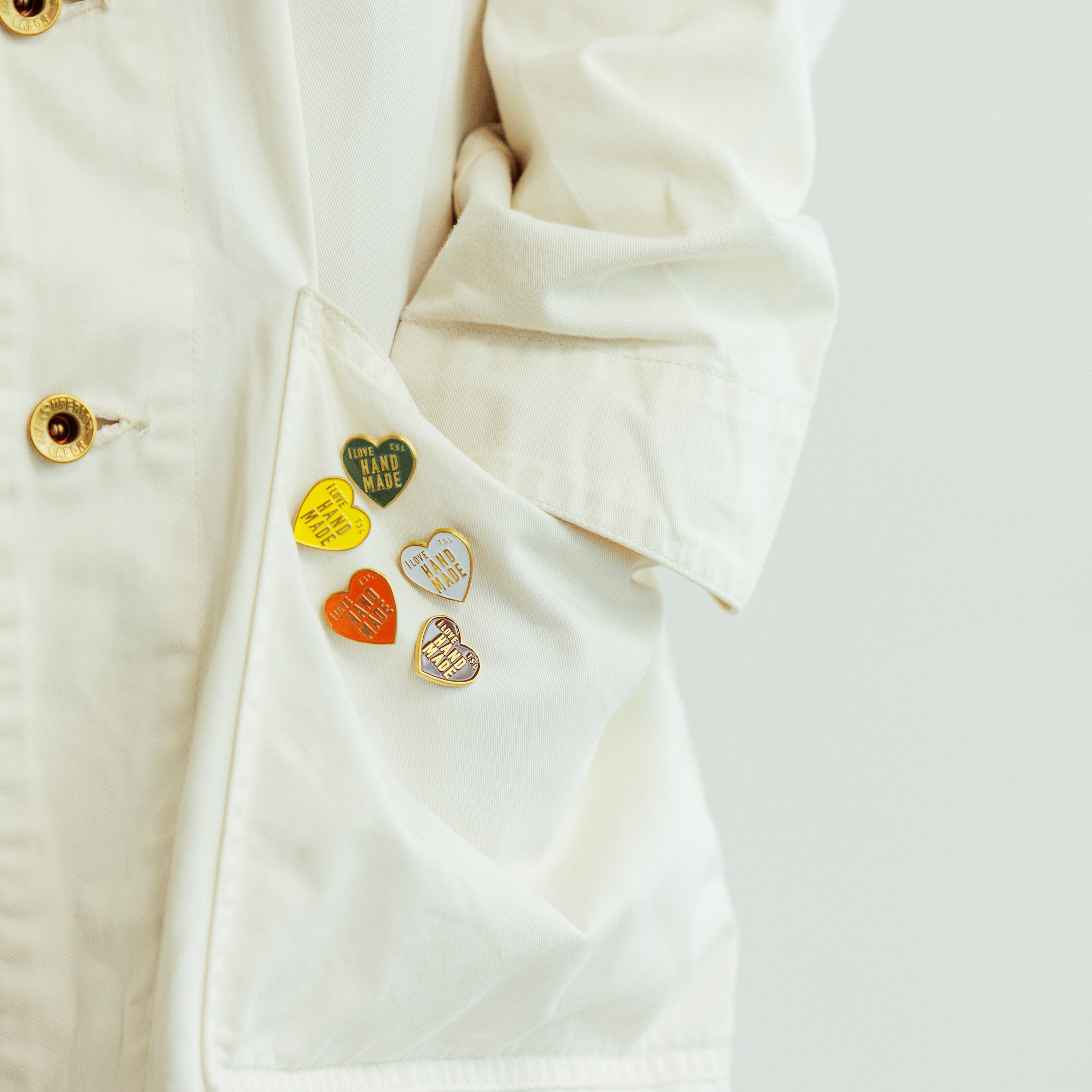 THE SUPERIOR LABOR Brass Pin - Heart Logo (10 colours)