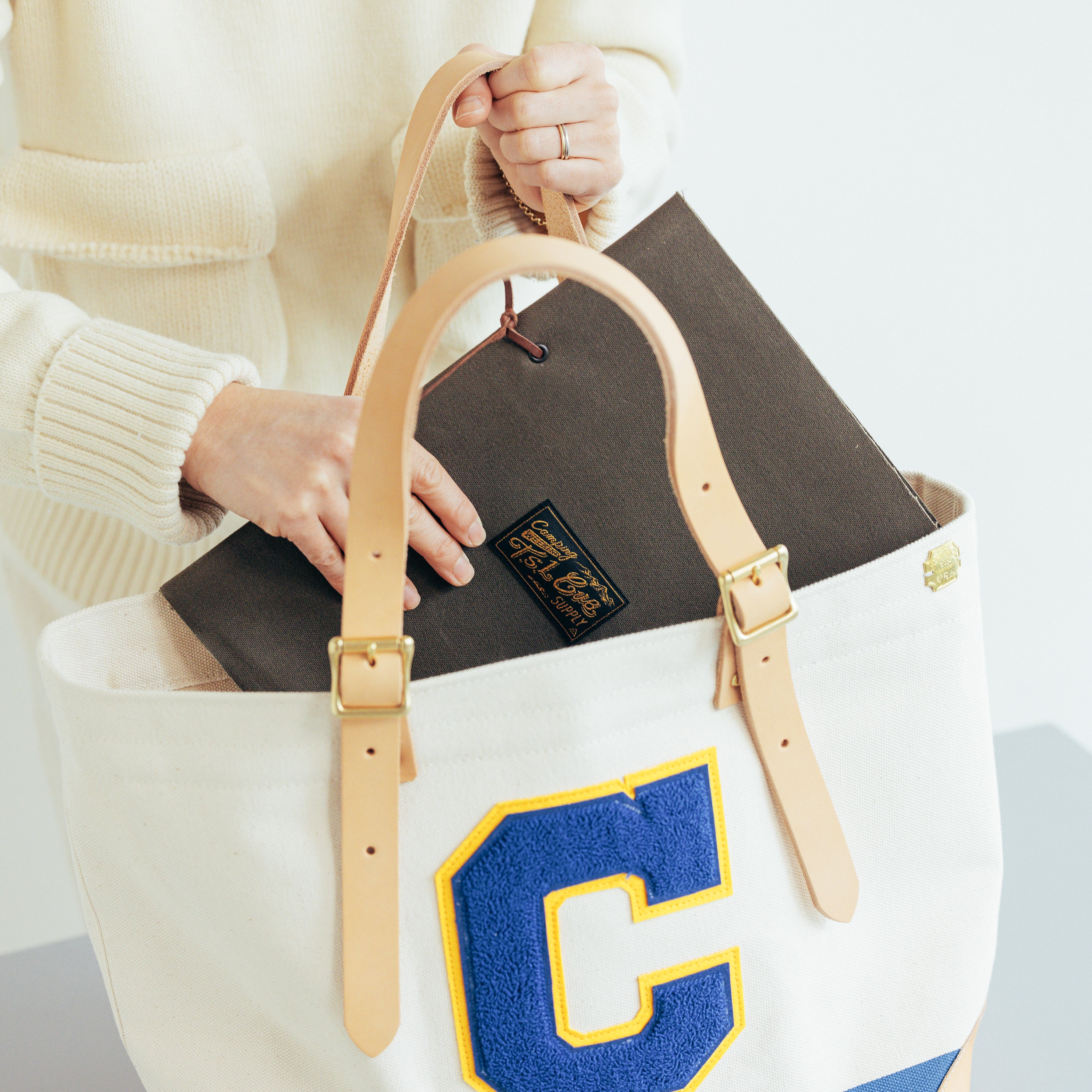 SL1155 engineer tote bag S leather corner【C】限定品