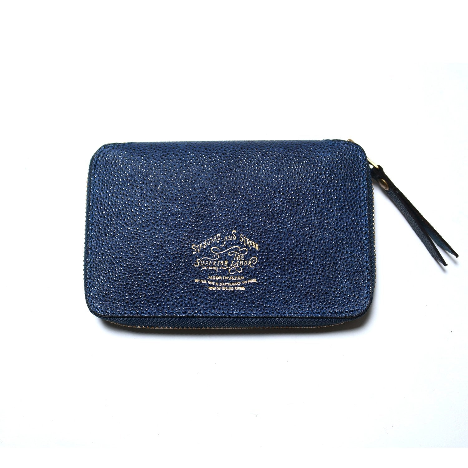SL0305 KUROZAN indigo zip middle wallet