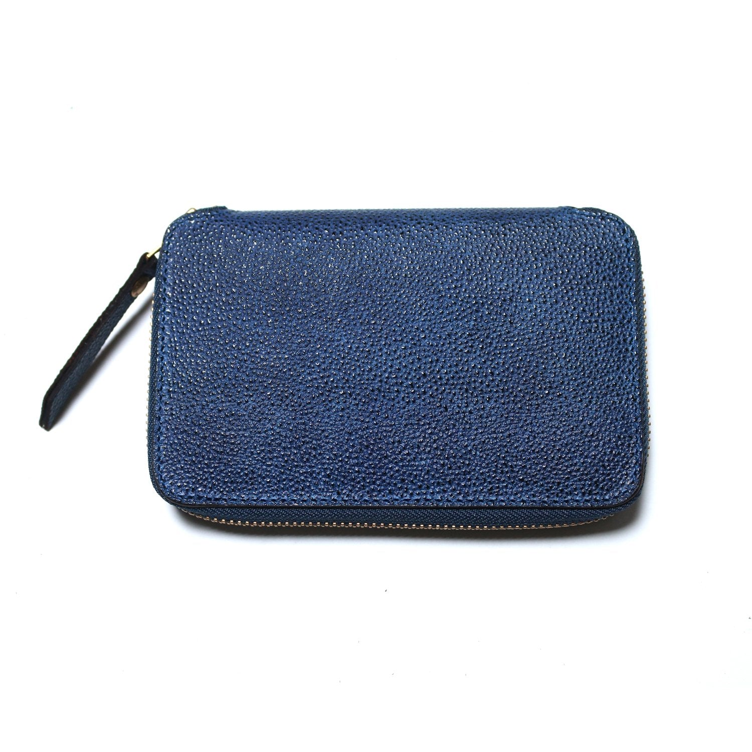 SL305 KUROZAN indigo zip middle wallet