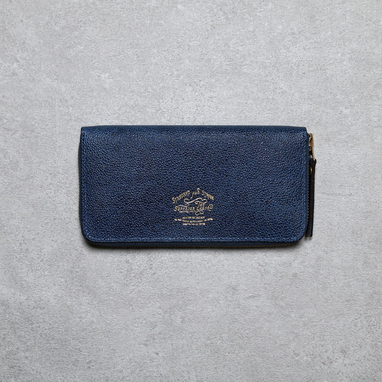 SL0303 KUROZAN indigo zip long wallet
