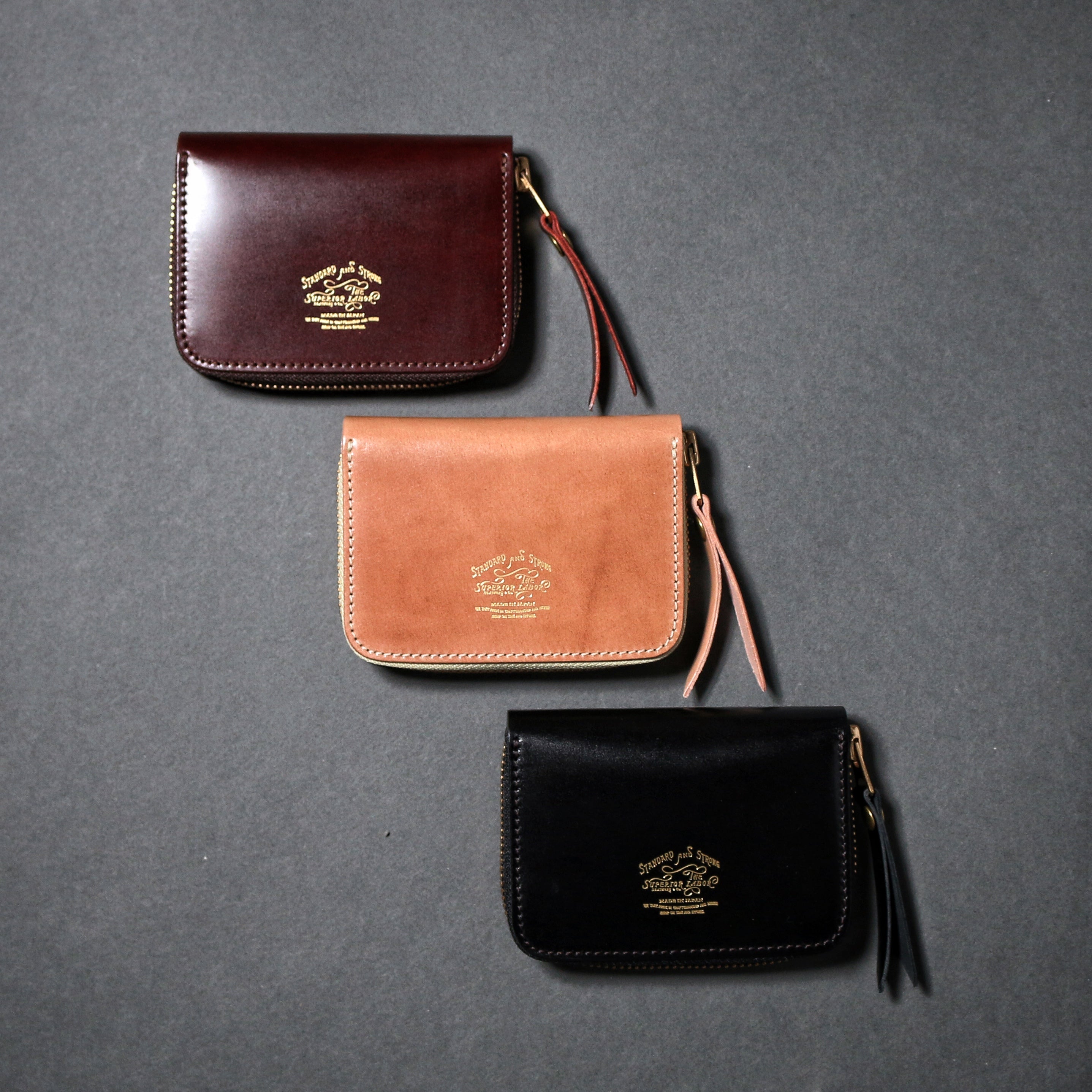 SL0193 cordovan zip small wallet