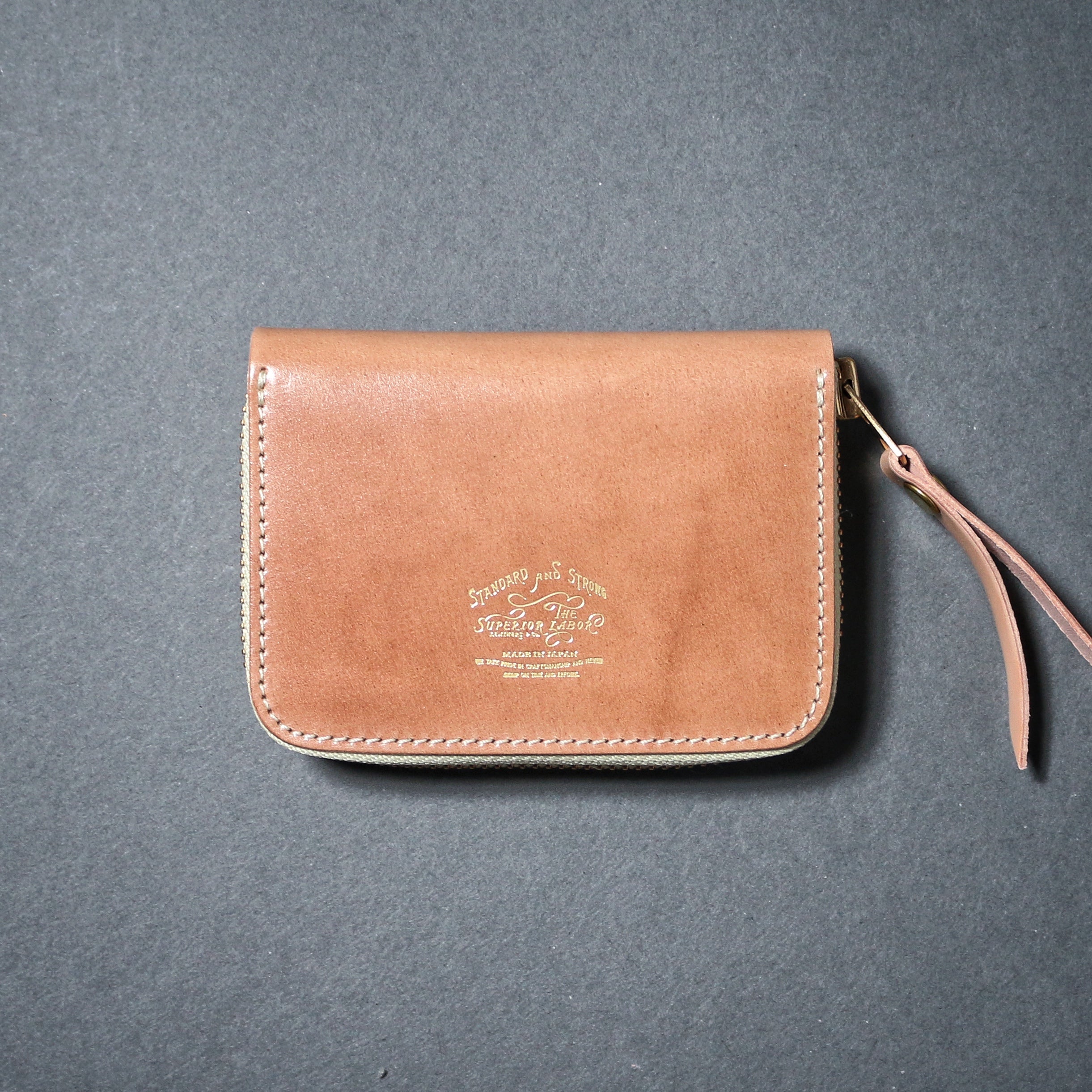 SL0193 cordovan zip small wallet