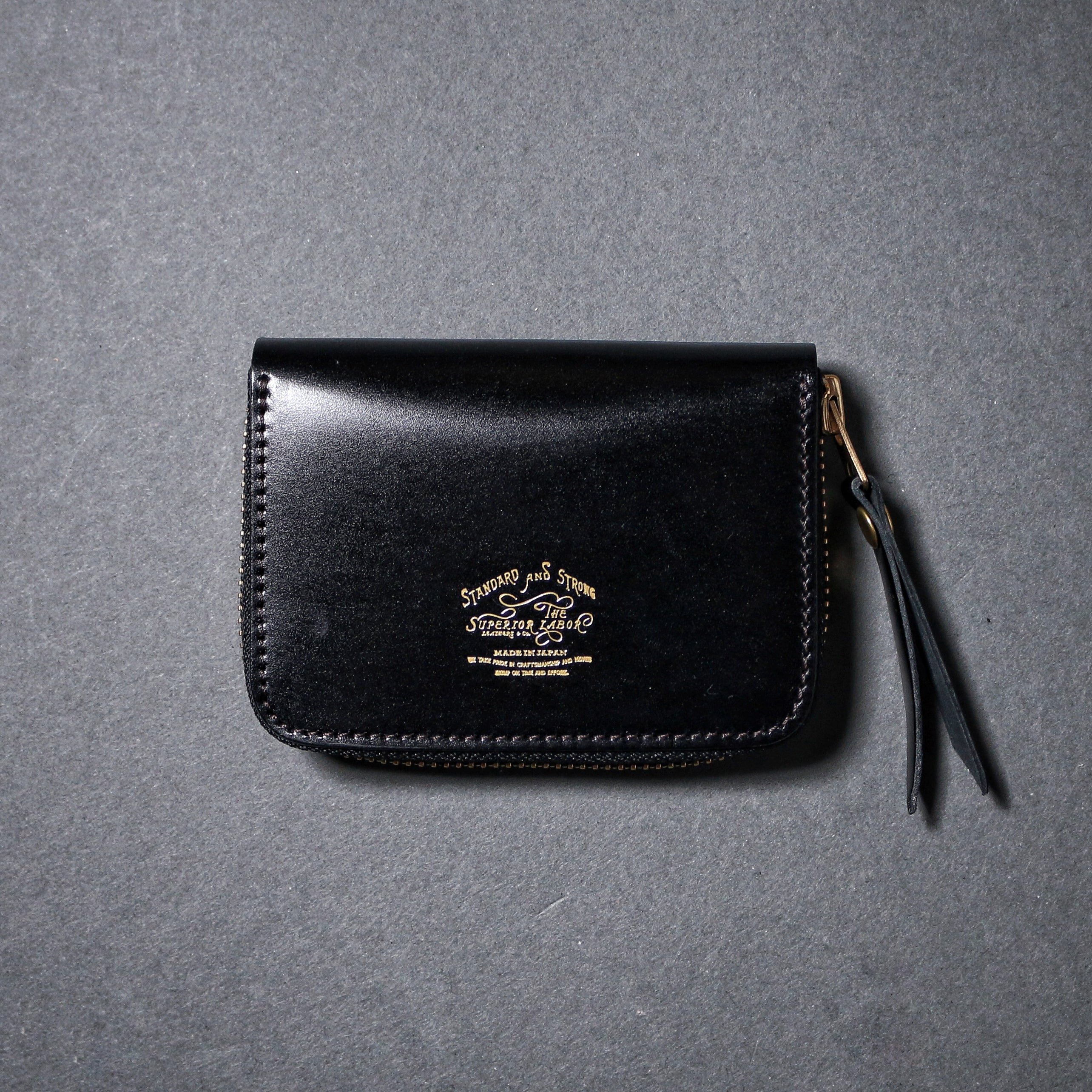 SL0193 cordovan zip small wallet