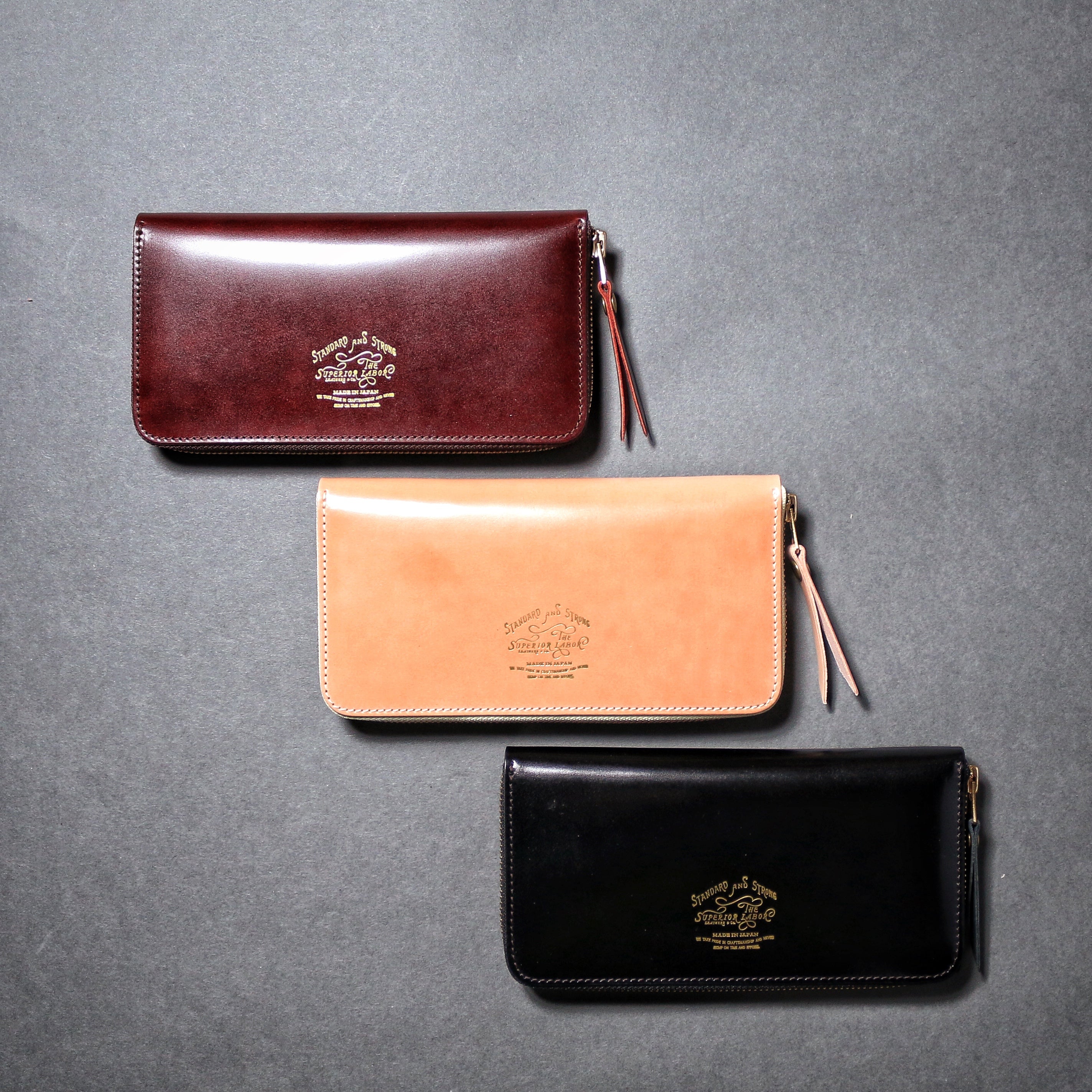 SL0191 cordovan zip long wallet