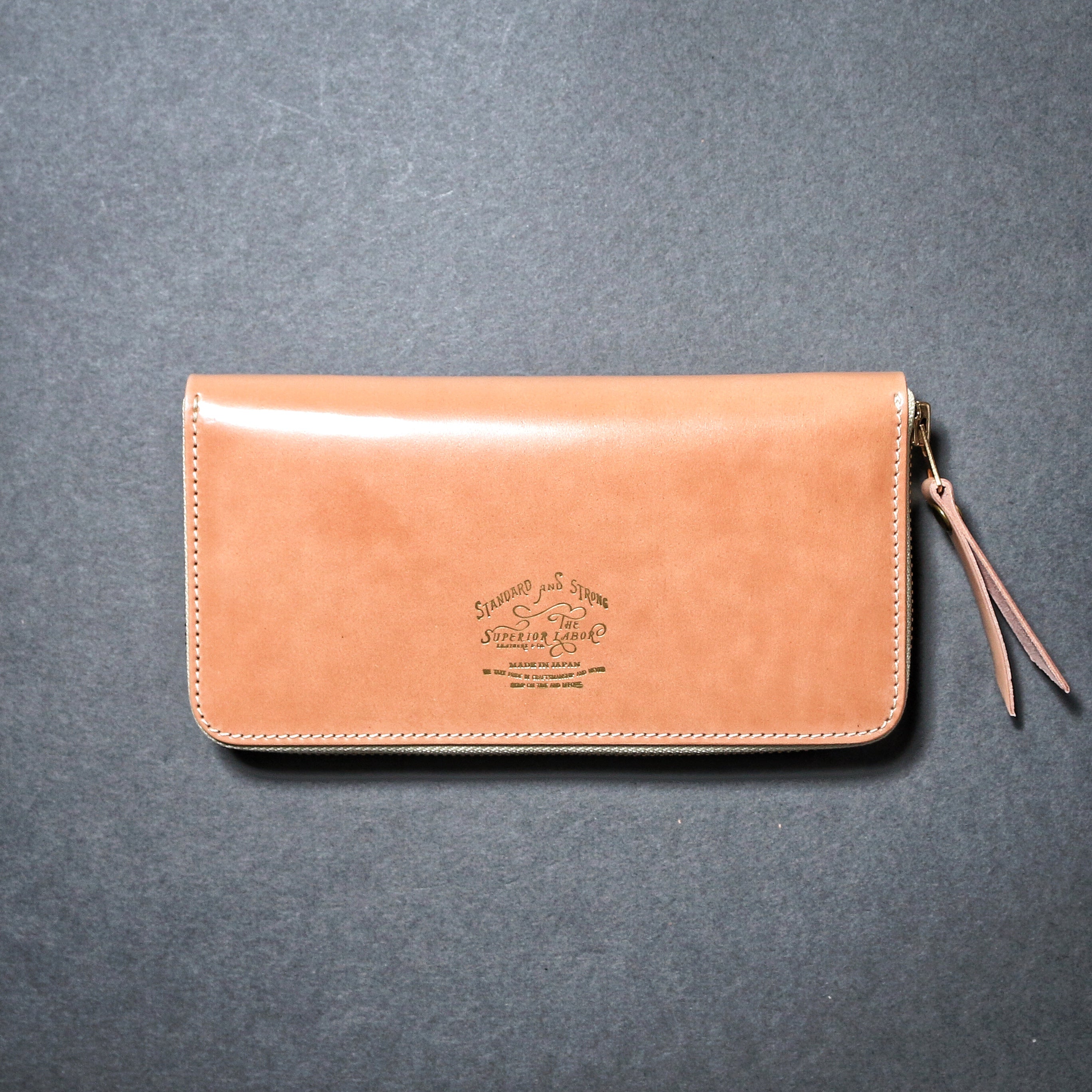 SL0191 cordovan zip long wallet