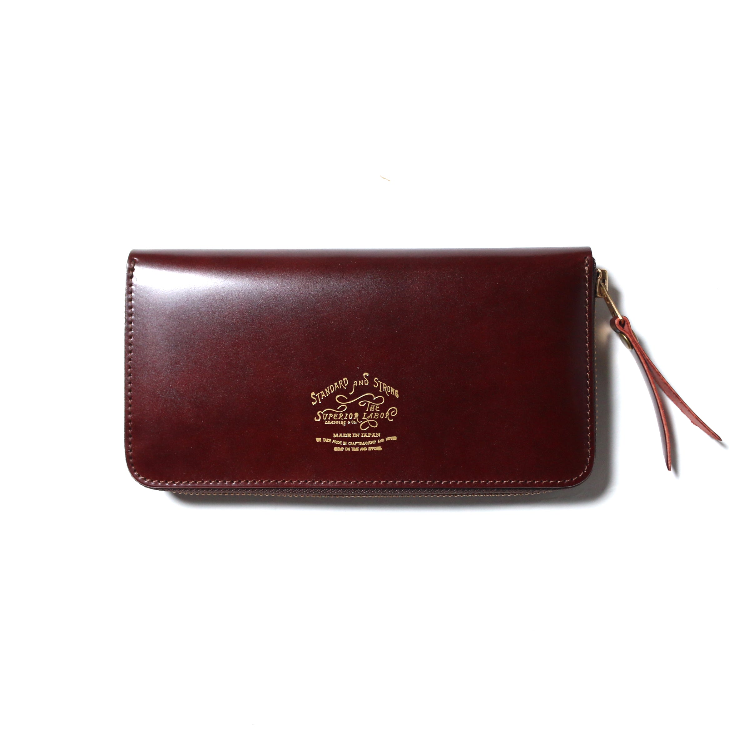 SL190 cordovan vertical zip wallet
