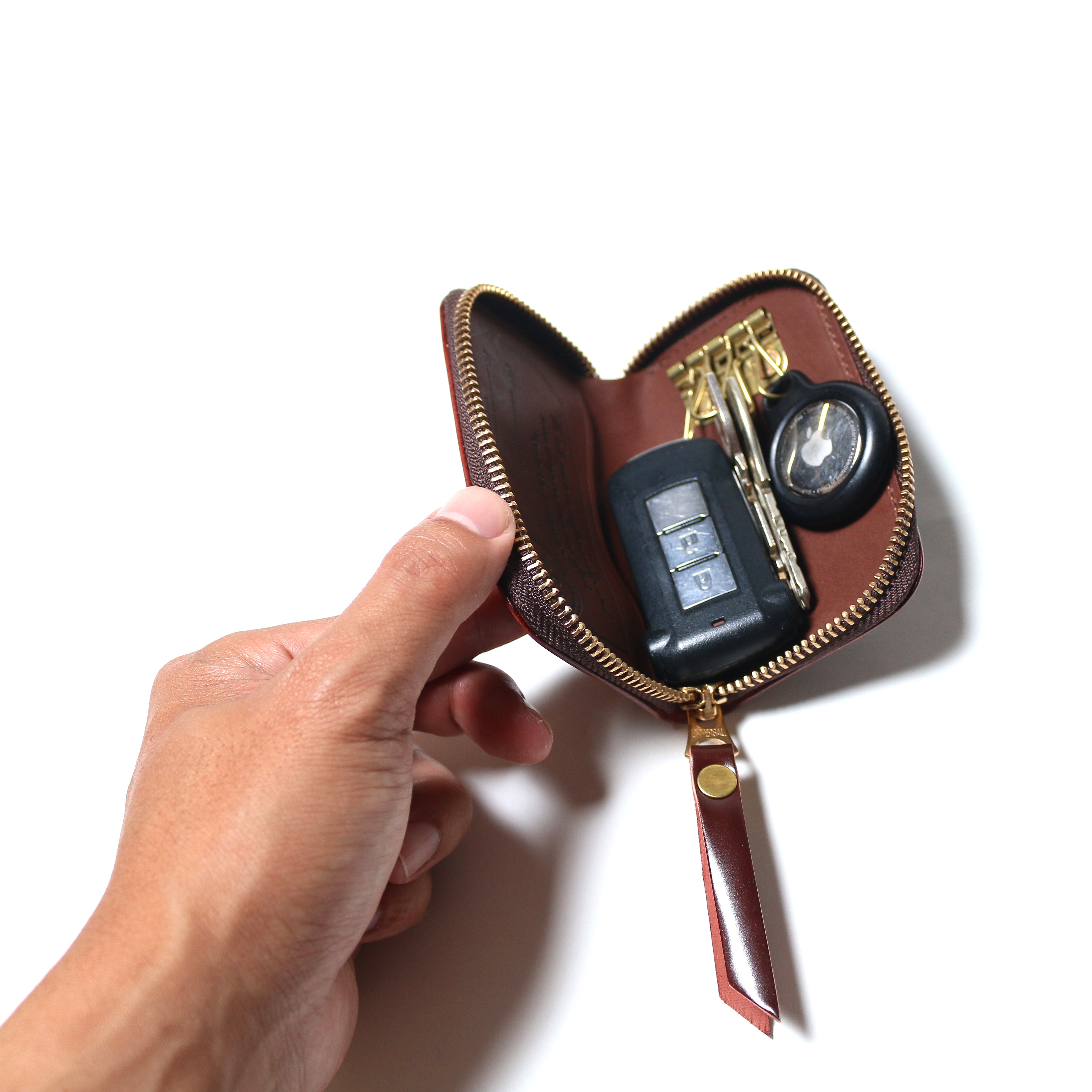 SL503 cordovan zip key case