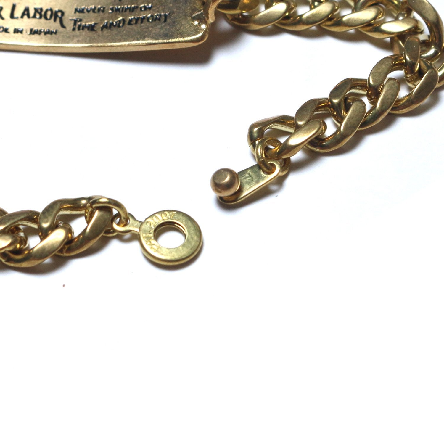SL078 Brass ID Chain Bracelet