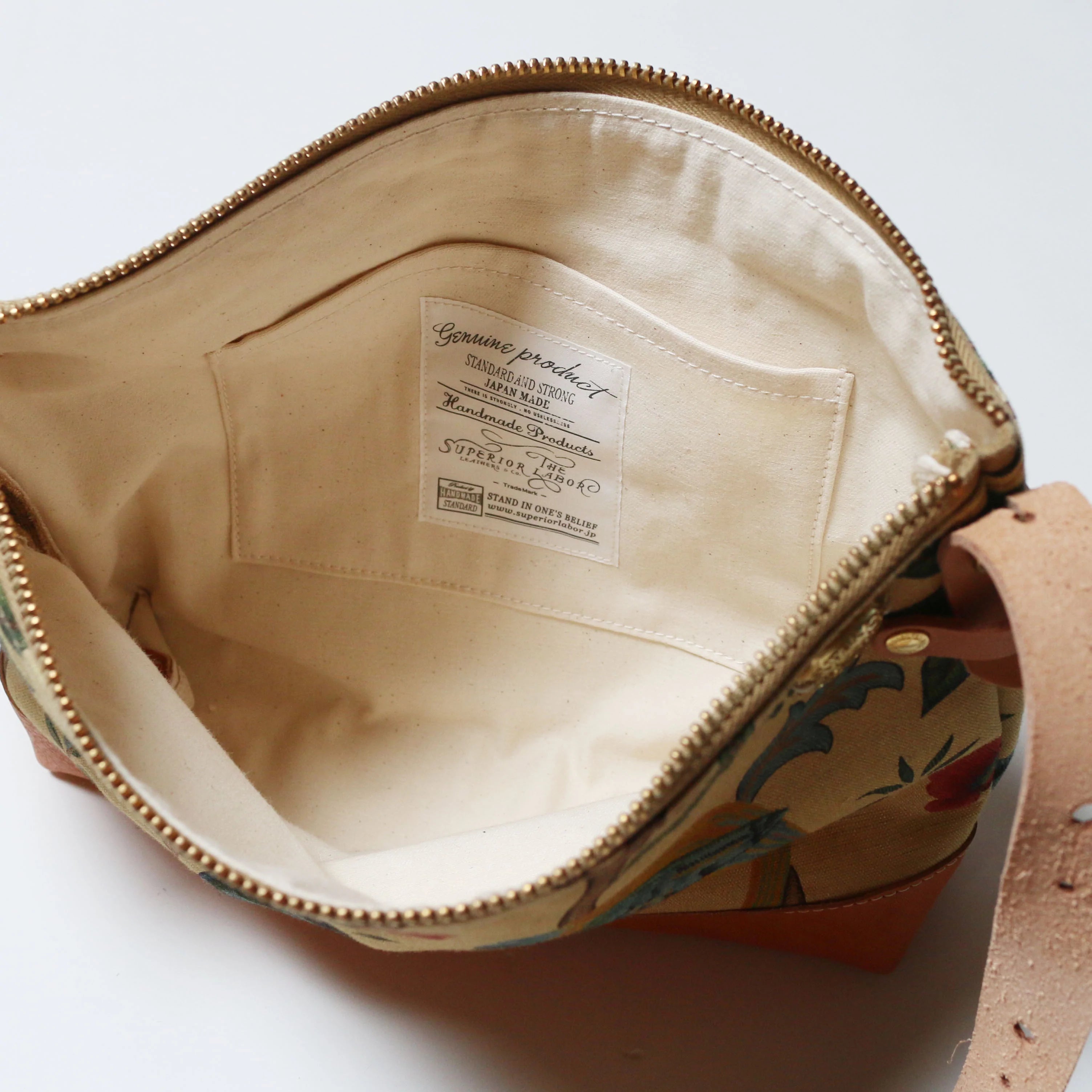 SL0837 William Morris leather bottom shoulder bag L
