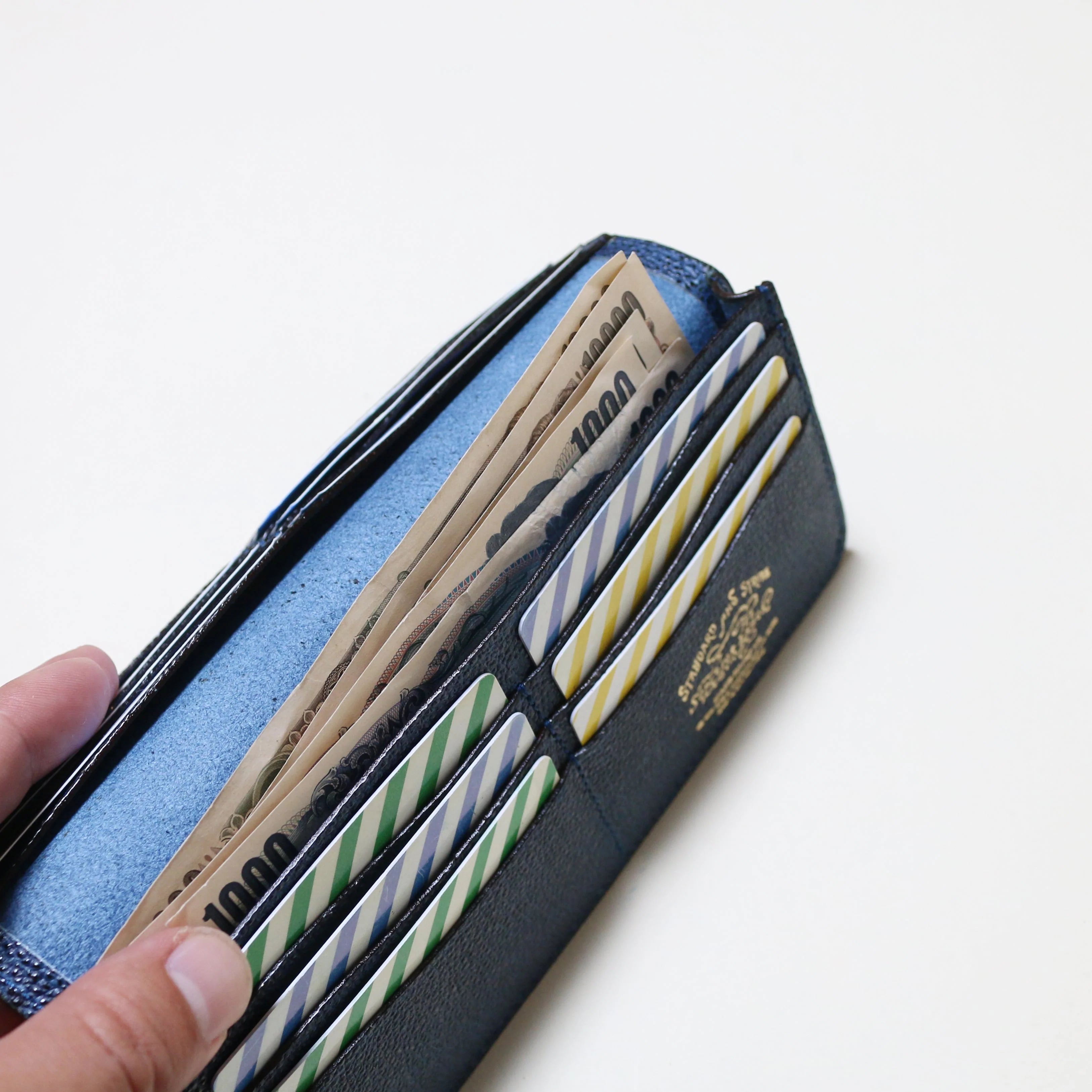 SL321 KUROZAN indigo thin wallet