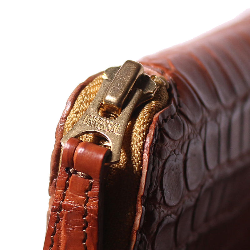 SL0331 crocodile zip middle wallet